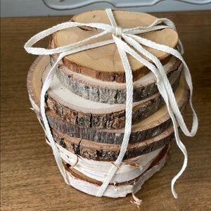 Natural Wood Coaster Set